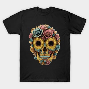 Sugar skull, dark, La catrina, calavera, skeletons lovers, cool skulls, bones T-Shirt